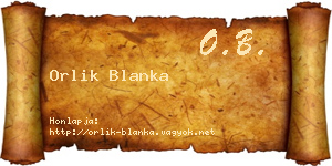 Orlik Blanka névjegykártya